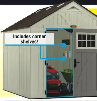 Menards Suncast Tremont 8 x 10 x 8 Outdoor Resin Storage Shed offer