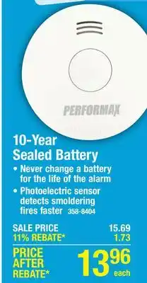 Menards Performax 8th Edition 10 Year Sealed-In Battery-Powered Smoke Alarm with Hush offer