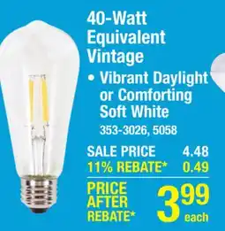 Menards Sylvania TruWave 40-Watt Equivalent ST19 Soft White Dimmable LED Light Bulb offer