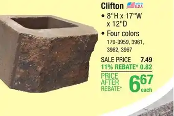 Menards 8 x 17 Quarry Gray Clifton Beveled Retaining Wall Block offer