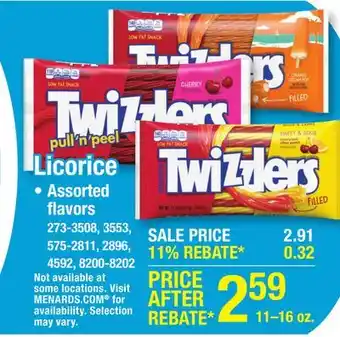 Menards Twizzlers Strawberry Twists - 16 oz offer