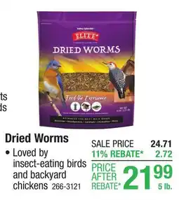Menards Valley Splendor Elite Dried Worms Wild Bird Food - 5 lbs offer