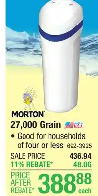 Menards Morton 27,000 Grain Water Softener offer