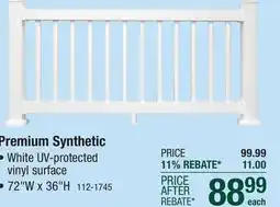 Menards Fypon QuickRail Premium 36 x 72 White Synthetic Rail Kit with Square Spindles offer
