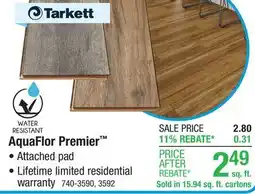 Menards Tarkett AquaFlor Premier Harvest Pecan 8-1/32 x 47-5/8 Attached Pad Laminate Flooring (15.94 sq.ft/ctn) offer