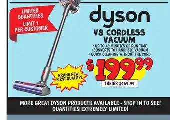 Ollie's dyson V8 CORDLESS VACUUM offer