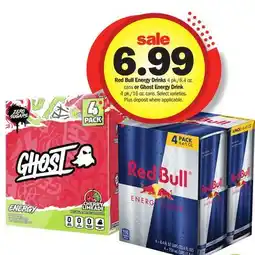 Meijer Red Bull Energy Drinks 4 pk./8.4 oz. cans or Ghost Energy Drink 4 pk./16 oz. cans offer