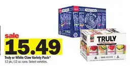 Meijer Truly or White Claw Variety Pack offer