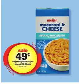 Meijer Meijer Original or Shapes Mac & Cheese 5.5-7.3 oz offer