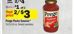 Meijer Prego Pasta Sauces offer