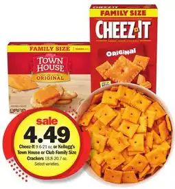 Meijer Cheez-It 9.6-21 oz. or Kellogg's Town House or Club Family Size Crackers 18.8-20.7 oz offer