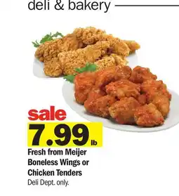 Meijer Fresh from Meijer Boneless Wings or Chicken Tenders offer