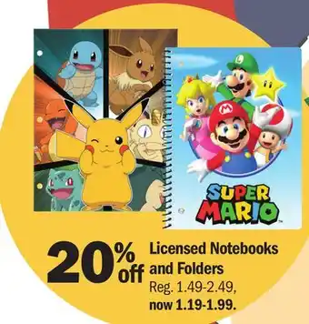 Meijer Licensed Notebooks and Folders offer