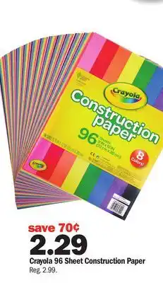 Meijer Crayola 96 Sheet Construction Paper offer