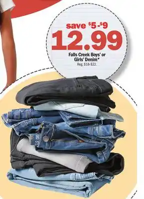 Meijer Falls Creek Boys' or Girls' Denim offer