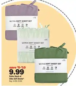 Meijer Entire Stock of Ultra Soft Sheets offer