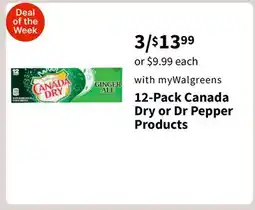 Walgreens 12-Pack Canada Dry or Dr Pepper Products offer