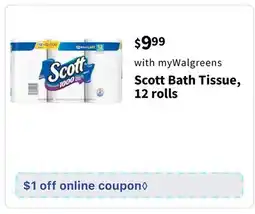 Walgreens Scott Bath Tissue offer