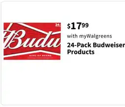 Walgreens 24-Pack Budweiser Products offer