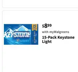 Walgreens 15-Pack Keystone Light offer