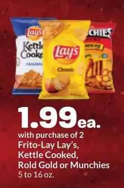 Hy-Vee Frito-Lay Lay's, Kettle Cooked, Rold Gold or Munchies offer
