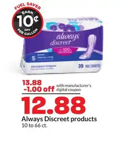 Hy-Vee Always Discreet products offer