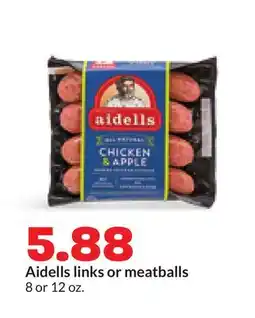 Hy-Vee Aidells links or meatballs offer