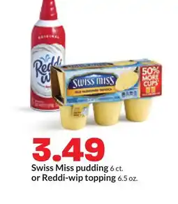 Hy-Vee Swiss Miss pudding 6 ct. or Reddi-wip topping 6.5 oz offer