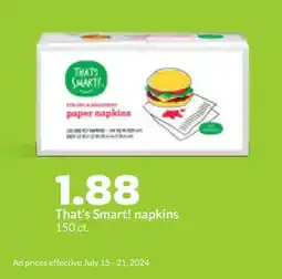 Hy-Vee That's Smart! napkins offer