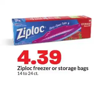 Hy-Vee Ziploc freezer or storage bags offer