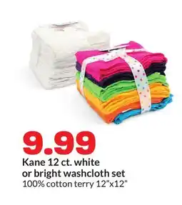 Hy-Vee Kane 12 ct. white or bright washcloth set offer