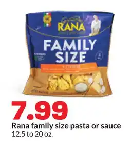 Hy-Vee Rana family size pasta or sauce offer
