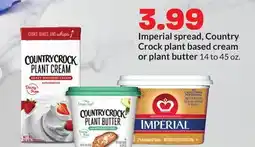 Hy-Vee Imperial spread, Country Crock plant based cream or plant butter offer