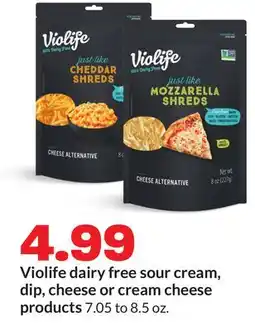 Hy-Vee Violife dairy free sour cream, dip, cheese or cream cheese products offer