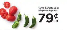 Food 4 Less Roma Tomatoes or Jalapeno Peppers offer