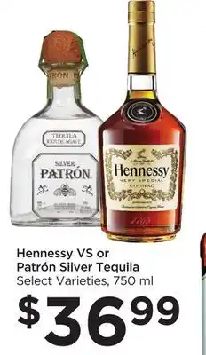 Food 4 Less Hennessy VS or Patrón Silver Tequila offer
