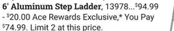 Ace Hardware 6' Aluminum Step Ladder offer