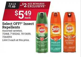 Ace Hardware OFF! Insect Repellents offer