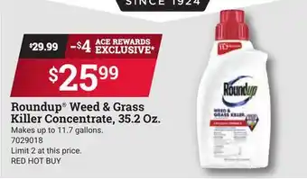 Ace Hardware Roundup Weed & Grass Killer Concentrate, 35.2 Oz offer