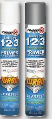 Ace Hardware Zinsser Bullseye 1-2-3 Primer Turbo Spray, 26 Oz offer