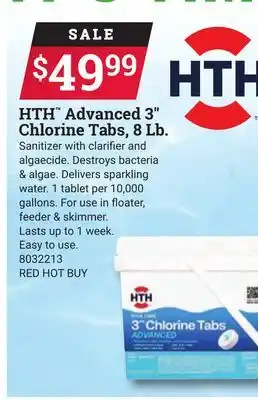 Ace Hardware HTH Advanced 3 Chlorine Tabs, 8 Lb offer