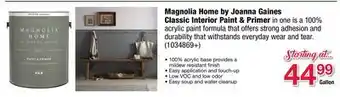 Ace Hardware Magnolia Home by Joanna Gaines Classic Interior Paint & Primer offer