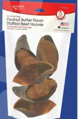 Menards Master Paws Peanut Butter Flavor Stuffed Beef Hooves Dog Chew - 5 pack offer