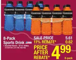 Menards Powerade ION4 Fruit Punch Sports Drink - 8 Pack offer