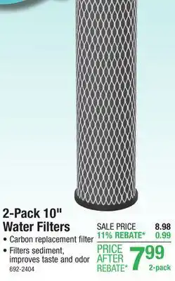 Menards OMNIFilter 10 Paper Carbon Taste, Odor & Sediment Whole House Water Replacement Filter - 2 Count offer
