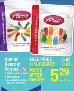 Menards Albanese 12 Flavor Mini Gummi Worms - 27 oz offer