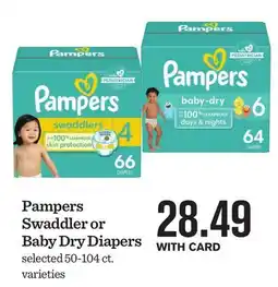 Mariano's Pampers Swaddler or Baby Dry Diapers offer