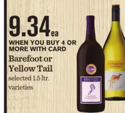 Mariano's Barefoot or Yellow Tail offer