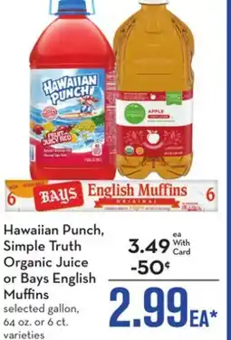 Mariano's Hawaiian Punch, Simple Truth Organic Juice or Bays English Muffins offer