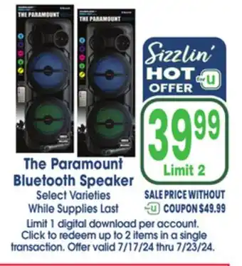 Jewel-Osco The Paramount Bluetooth Speaker offer